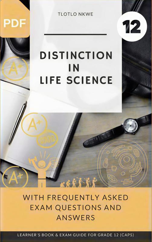 Cover of Distinction in Life Science, a Grade 12 guide by Tlotlo Nkwe